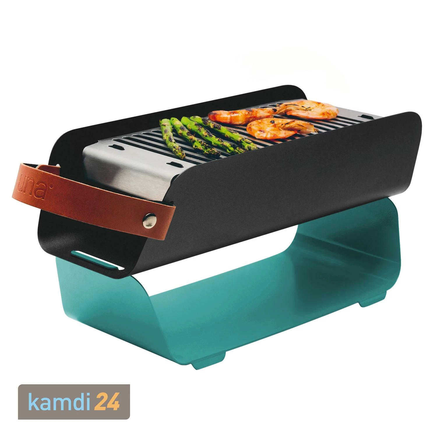 UNA Holzkohlegrill Türkis 1 UNA Holzkohlegrill Türkis