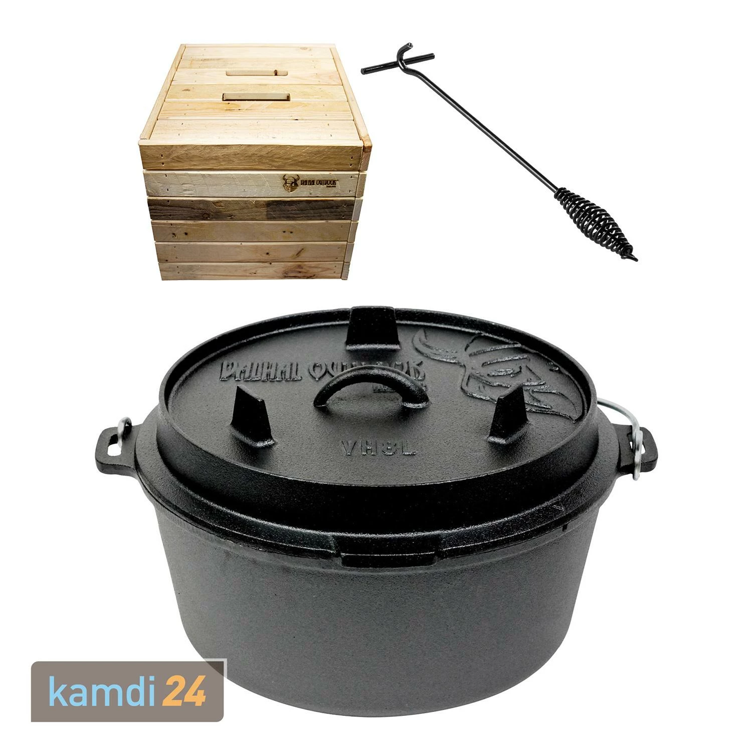 Valhal Outdoor Dutch Oven 8 L Set Inkl. Holzkiste Zur Aufbewahrung Und Deckelheber 1 Valhal Outdoor Dutch Oven 8 L Set Inkl. Holzkiste Zur Aufbewahrung Und Deckelheber