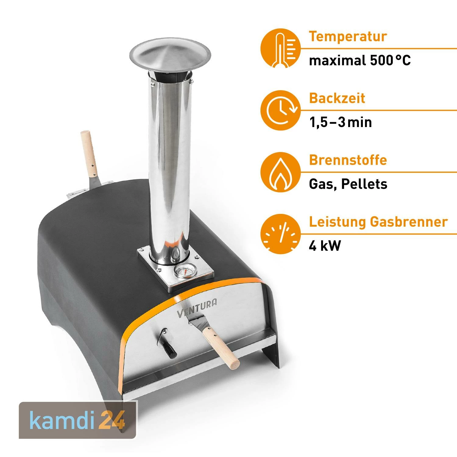 Ventura Hybrid Pizzaofen Speziale Inkl. Abdeckhaube 2 Ventura Hybrid Pizzaofen Speziale Inkl. Abdeckhaube – Bild 2