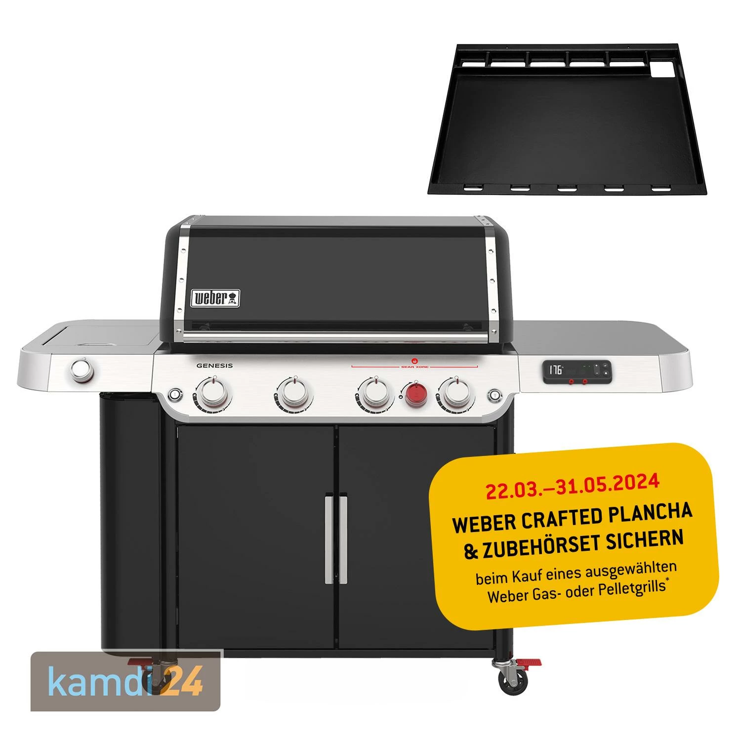 Weber Genesis EPX-470 Smart Gas-Grillstation Schwarz Inkl. Grillplatte 1 Weber Genesis EPX-470 Smart Gas-Grillstation Schwarz Inkl. Grillplatte