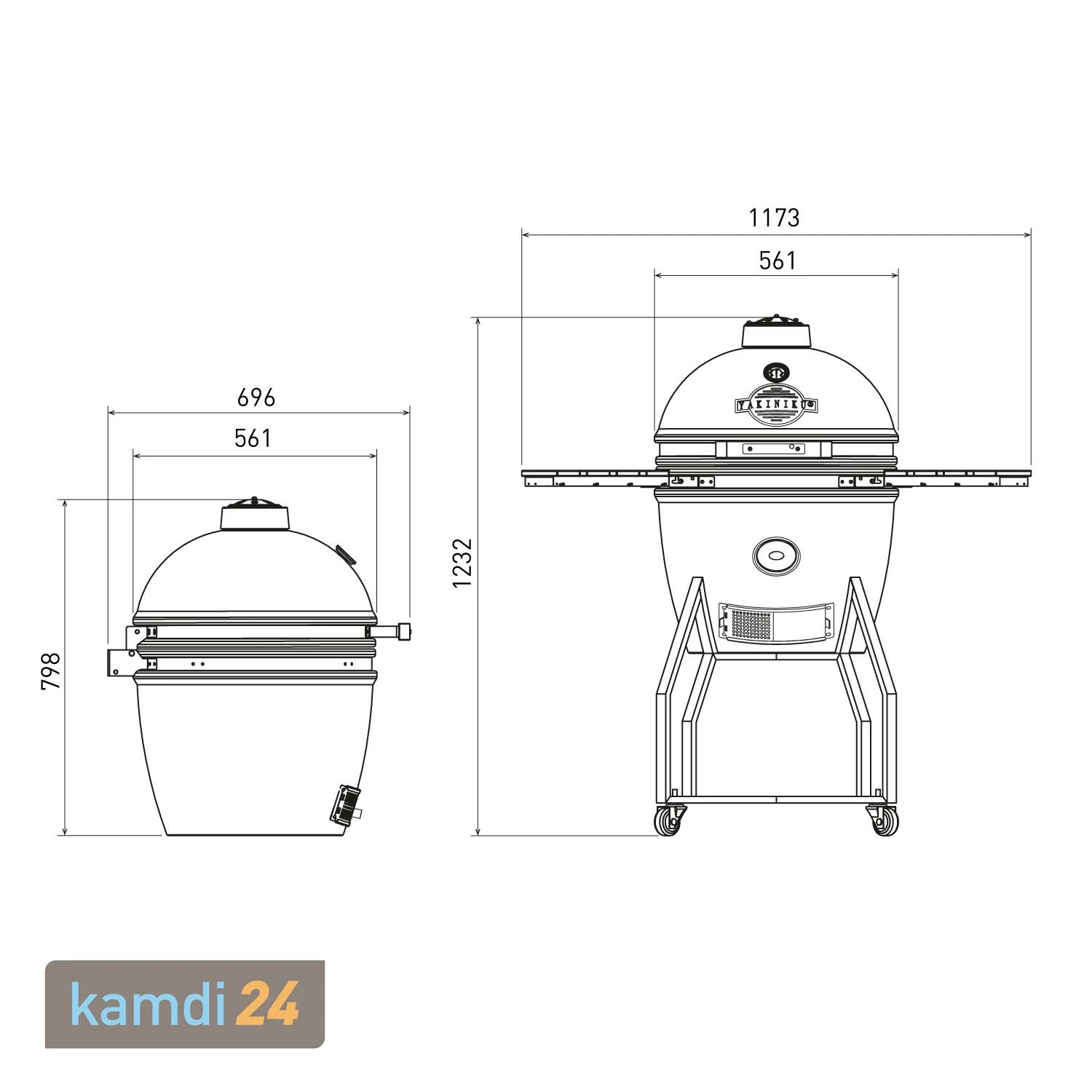 Yakiniku Keramik Grill Kamado L 19" Mit Gestell Inkl. Pro-Set 11 Yakiniku Keramik Grill Kamado L 19" Mit Gestell Inkl. Pro-Set – Bild 11